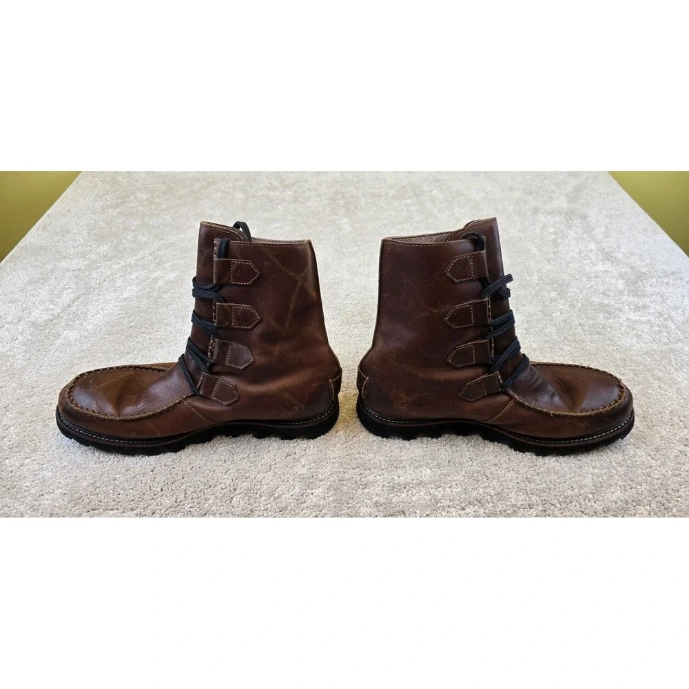 Sorel Mad Leather Boots Men's 11 Brown NM1756-204 Kezar Ankle Lace‎ Up